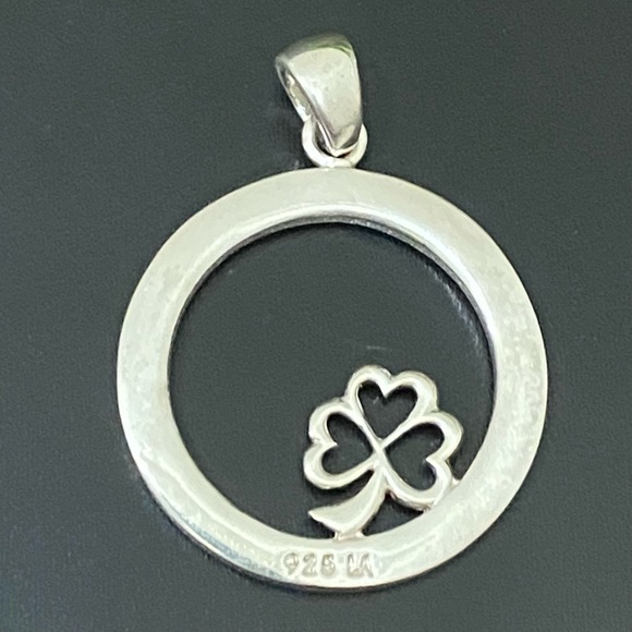 925 LA Sterling Silver Openwork Four Leaf Clover God Inspirational Pendant 5g - Picture 5 of 11